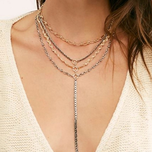 Free People Jewelry - Free People Old Flames Layered Necklace Black